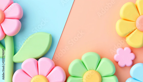 Pastel Flower Arrangement A Delightful 3D Render