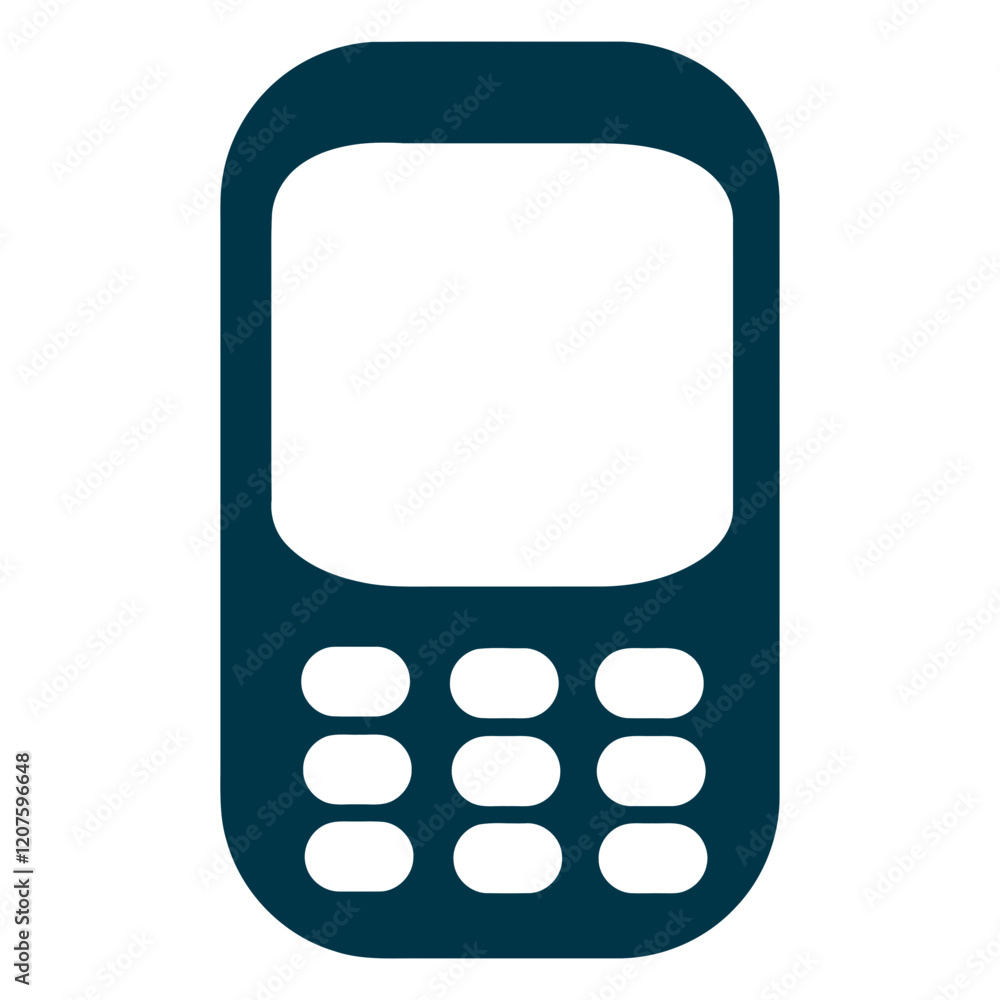 Simple Mobile Phone Icon: A minimalist, flat-style icon of a mobile phone, perfect for depicting communication, technology, or mobile apps. Simple Mobile Phone Icon: A minimalist, flat-style icon of a mobile phone, perfect for depicting communication, technology, or mobile apps.