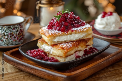 Wallpaper Mural A close-up of traditional GÃ³ralski cuisine, featuring oscypek cheese and cranberry sauce Torontodigital.ca