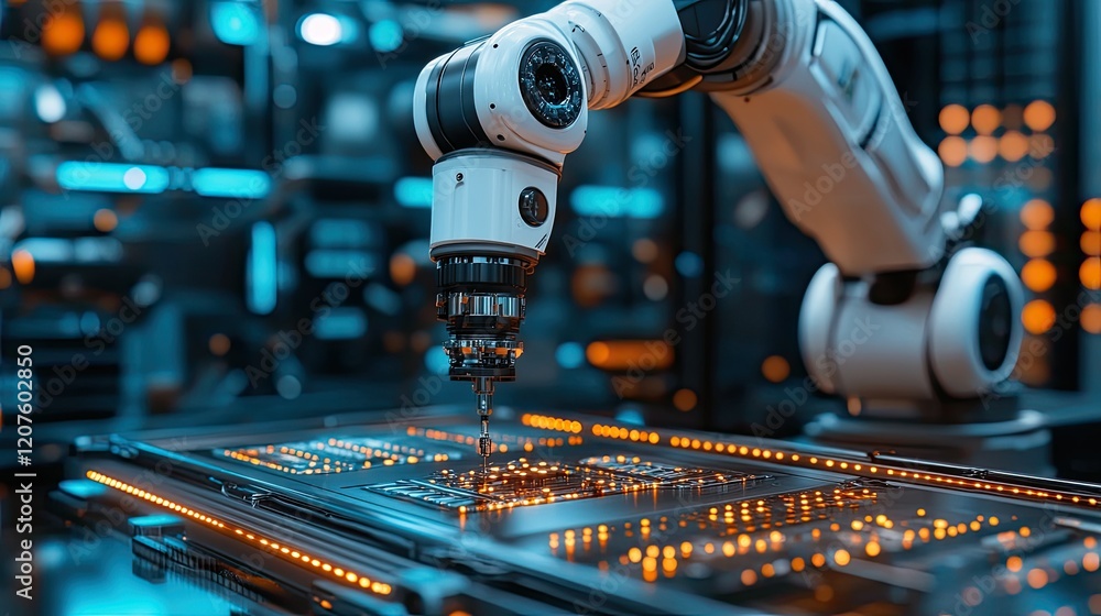 Fototapeta premium Robotic Arm Precision Manufacturing Automation
