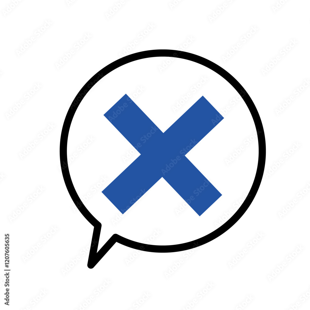 Obraz premium 吹き出しバツ