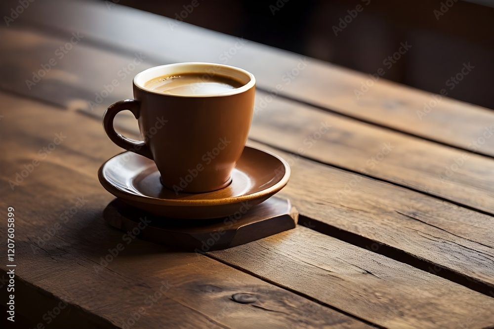 Cup of coffee latte and coffee beans on old wooden background Cup of coffee latte and coffee beans on old wooden background