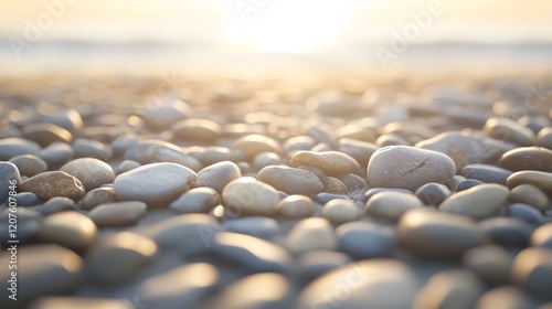 Pebbles on the Beach at Sunrise / 日の出のビーチの小石