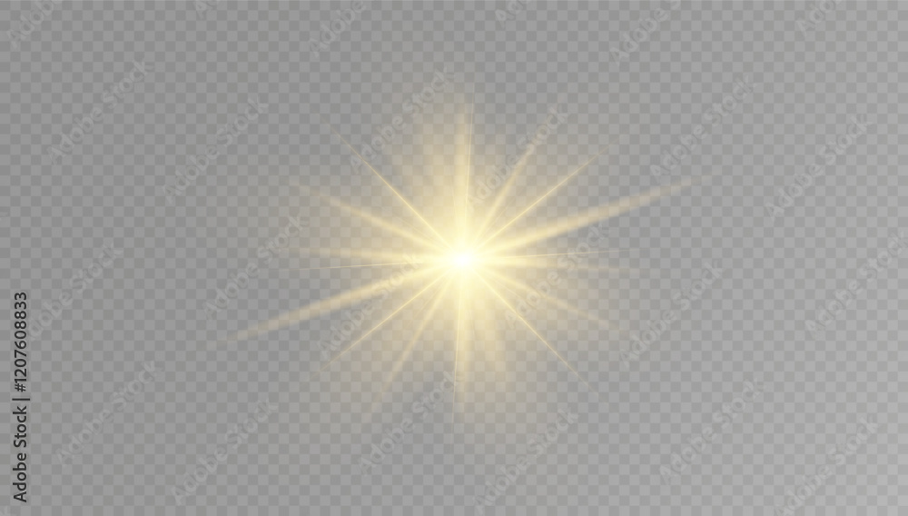 Light effect on a transparent background. Special lens flare effect. Bright beam of light.Yellow light.Vector Light effect on a transparent background. Special lens flare effect. Bright beam of light.Yellow light.Vector