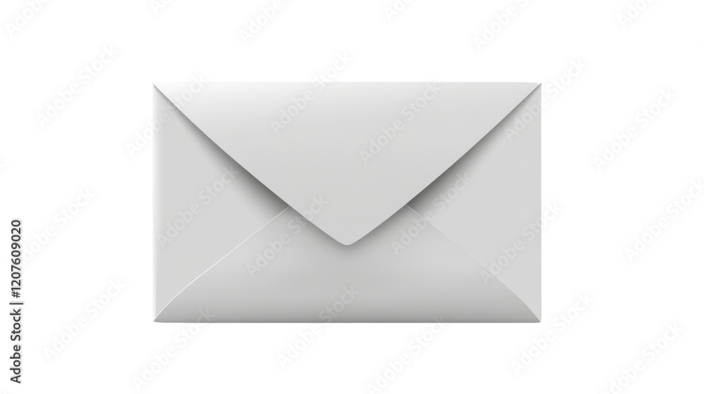 White mail envelope isolated on white background White mail envelope isolated on white background