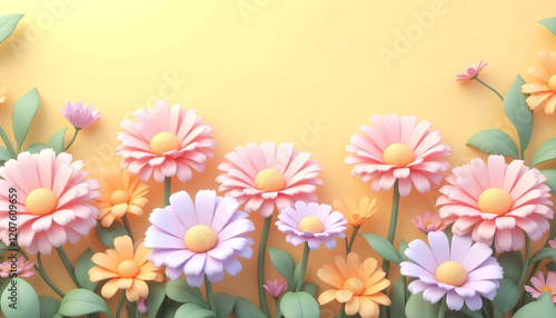 Pastel Paper Flower Garden A Delicate Springtime Bloom