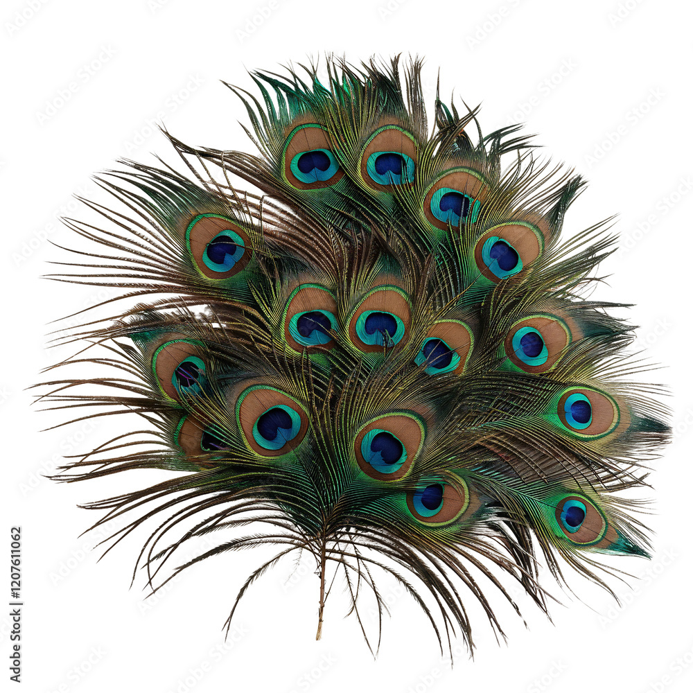 Fototapeta premium Vibrant Peacock Feathers Displaying Eye-Catching Patterns