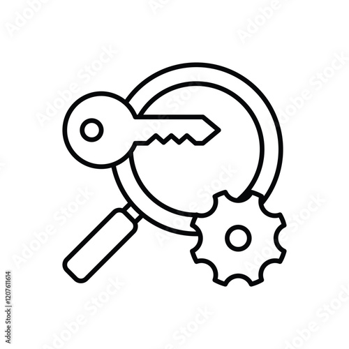 Keyword Solution vector icon
