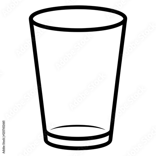 Water Glass Linear Illustration