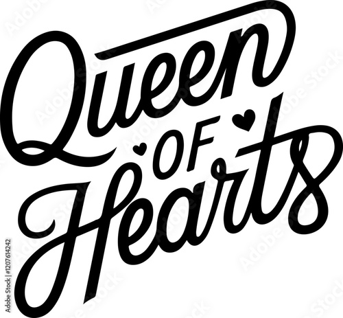 Queen of Hearts Typography.