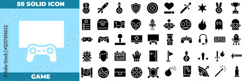 Game Solid Editable Icons set