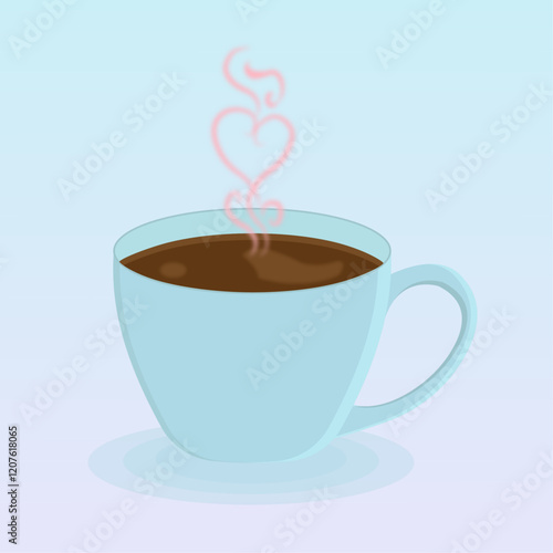 A cup of hot coffee with love