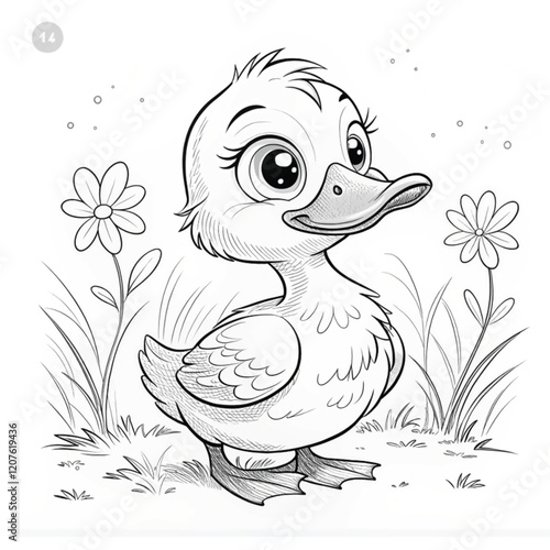 baby duck, duck  coloring pages for kids, coloring pages adult, kdp Art & Illustration