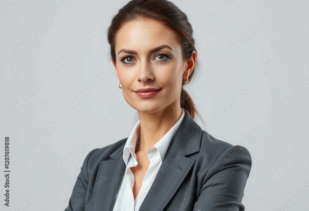 Strong woman portrait with calm intensity Strong woman portrait with calm intensity