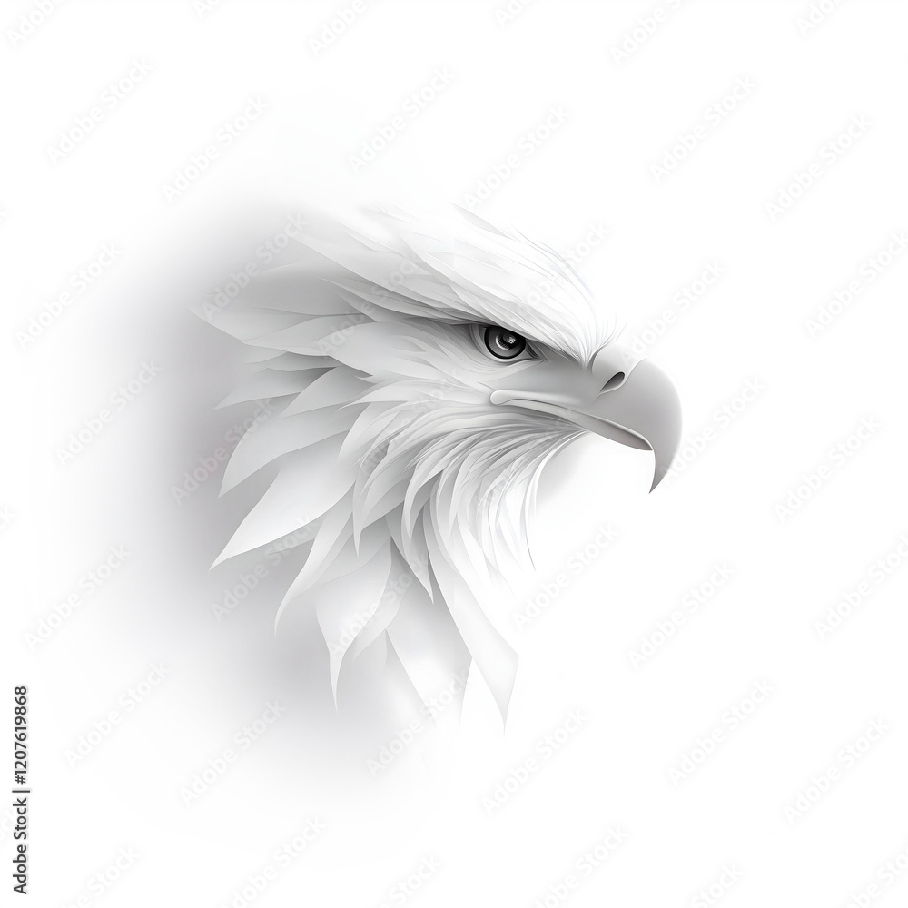 Obraz premium Dessin d'un profil d'une tête d'aigle stylisé pour emblème ou logo