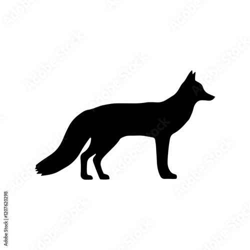 Cute fox silhouette icon vector illustration design on white background.