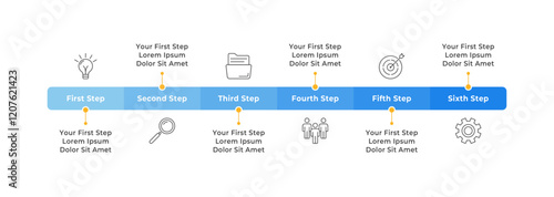 5 Steps Infographic Timeline with Editable Text for Business Presentation, Poster, Banner and Booklet.