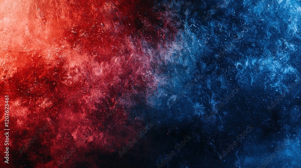 Fototapeta premium Cosmic Nebula: A Symphony of Red and Blue