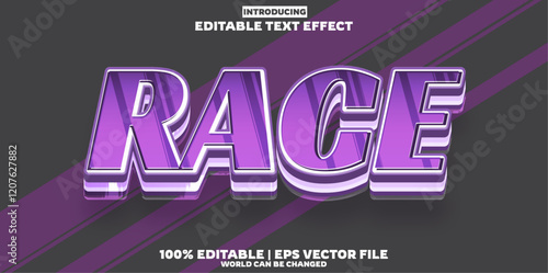 New Race editable text effect in modern trend style