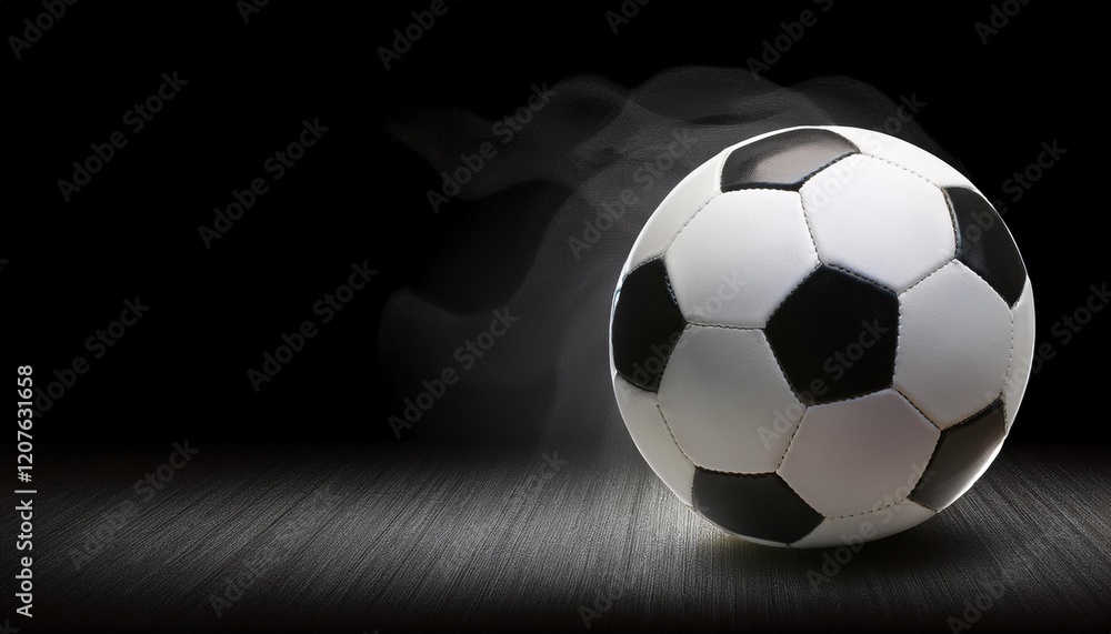 Fototapeta premium soccer ball on black background