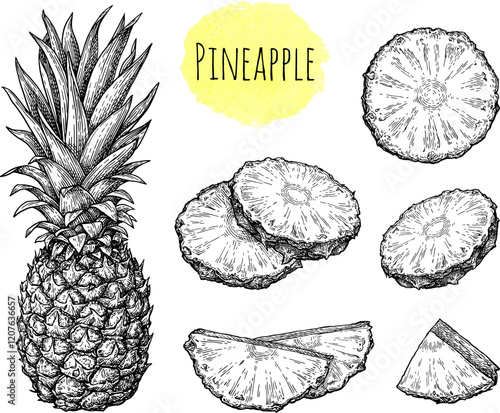 Pineapple ink sketch