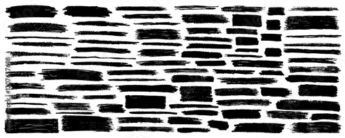 set of grunge paint, ink brush strokes. brush collection isolated on white background. Trendy brush stroke for black ink paint,grunge backdrop, dirt banner,watercolor design and dirty texture.