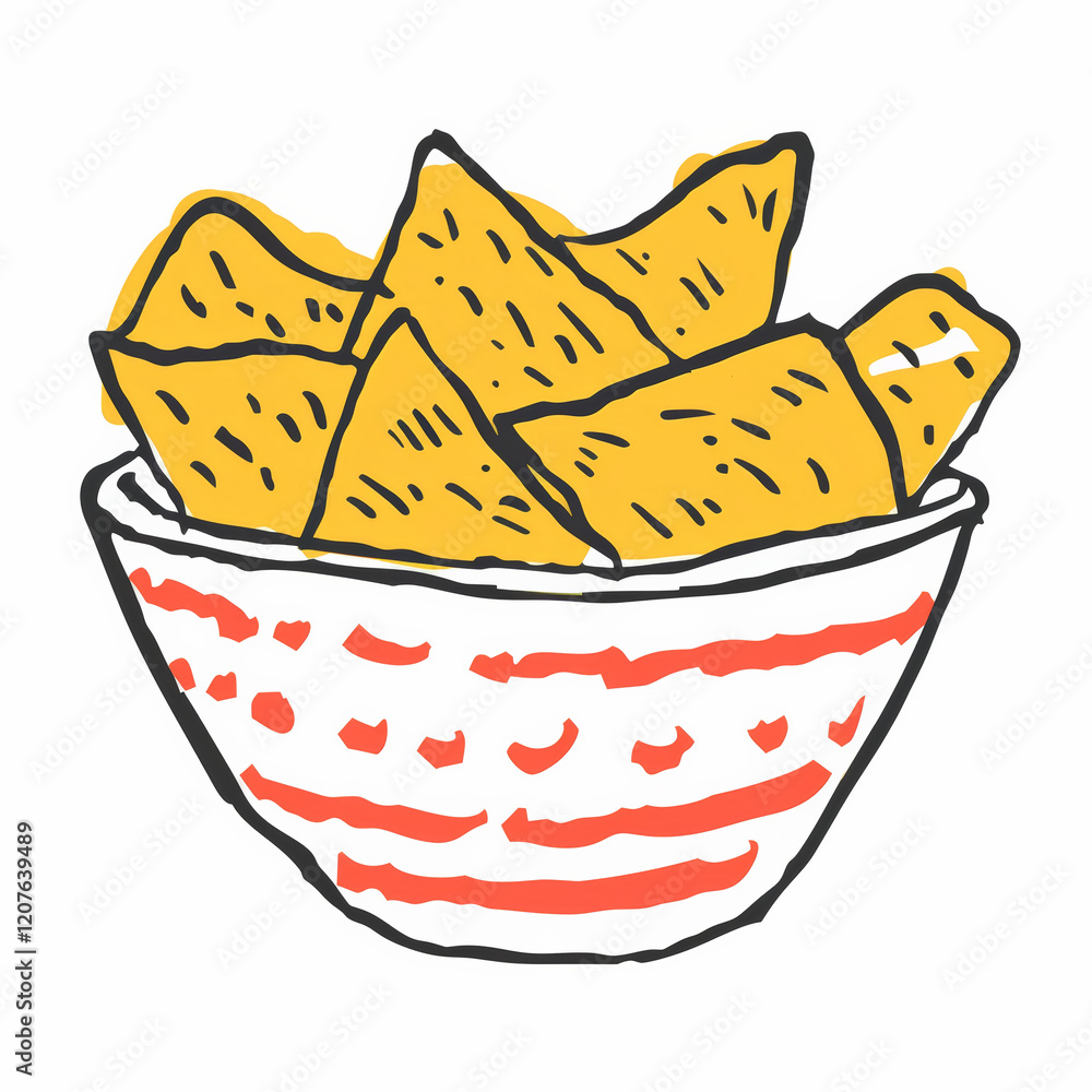 Crunchy tortilla chips in bowl, perfect for snacking and sharing Crunchy tortilla chips in bowl, perfect for snacking and sharing