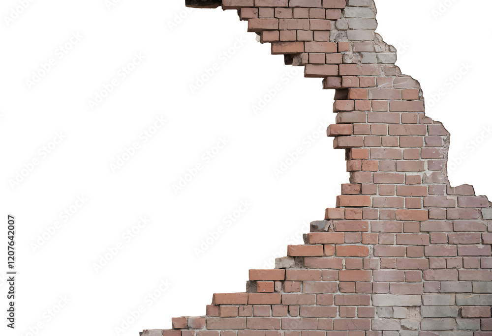 Obraz premium Contrast of Exposed Brick and Plastered Wall