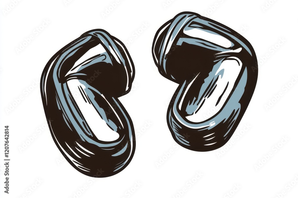 High-Resolution Vector Illustration of Wireless Earbuds with Sharp Details for Modern Audio Accessories Designs and Creative Projects High-Resolution Vector Illustration of Wireless Earbuds with Sharp Details for Modern Audio Accessories Designs and Creative Projects