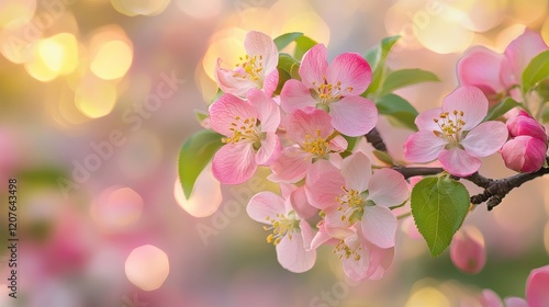 Pastel pink and yellow bokeh blend, floral-inspired tones, soft springtime ambiance