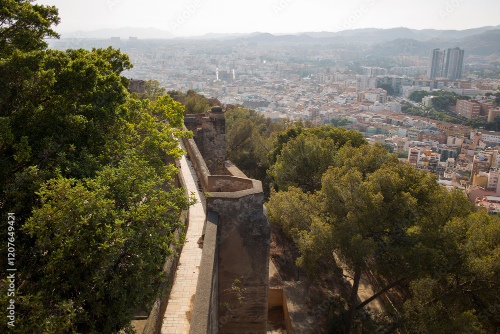 Passageway corridor within the walls of the Gibralfaro Castle in Malaga, Spain. Passageway corridor within the walls of the Gibralfaro Castle in Malaga, Spain.
