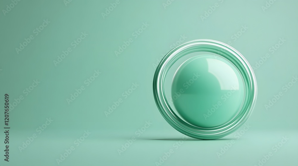 Green Circular Earth in Minimal Clean Background Green Circular Earth in Minimal Clean Background