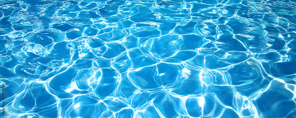 Obraz premium Sunlit pool water texture, summer background