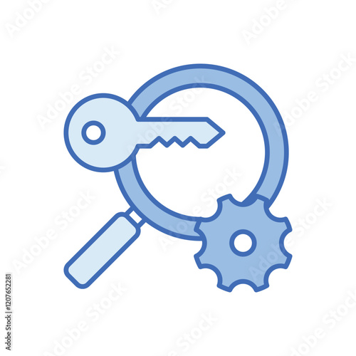 Keyword Solution vector icon