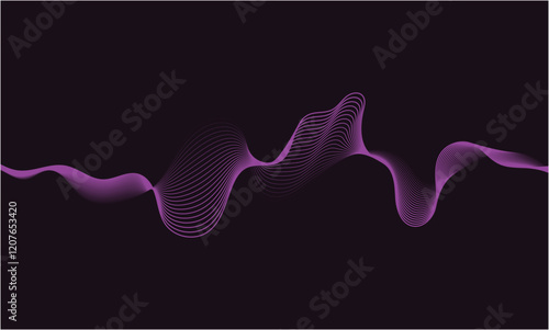 soundwave wave lines smooth flowing dynamic abstract isolated on white background. Technology, digital, communication, science, music concept vector background illustration