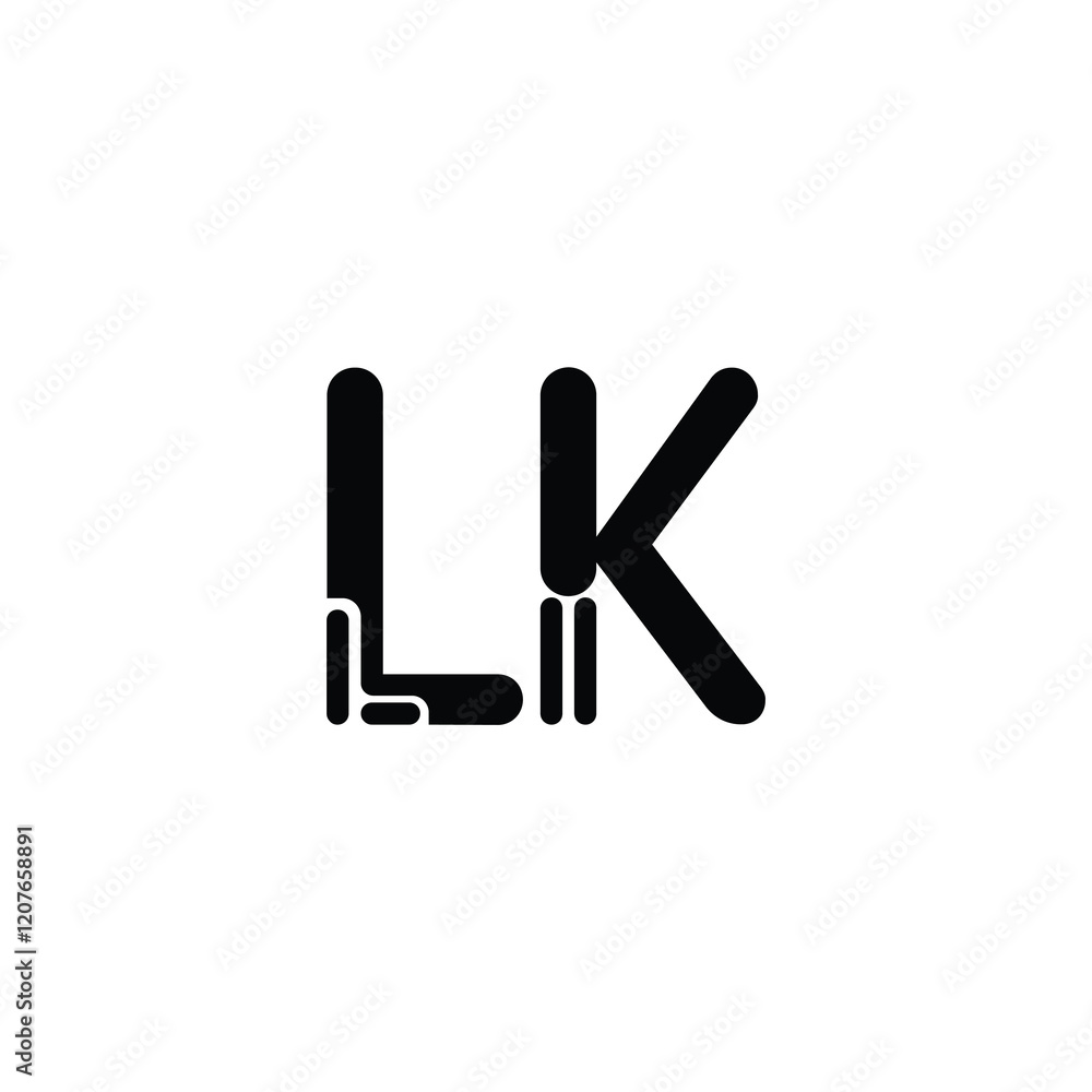 LK monogram logo design letter text name symbol monochrome logotype alphabet character simple logo