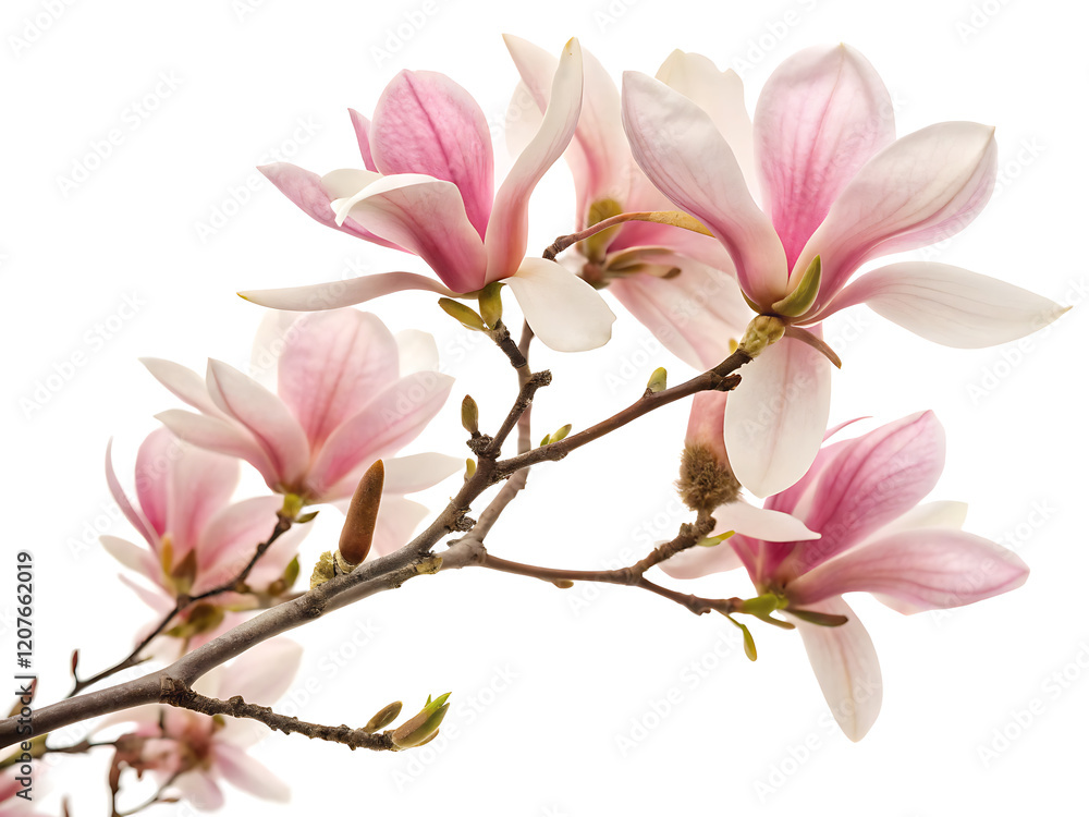 Obraz premium A photo featuring a branch of pink flowered magnolia