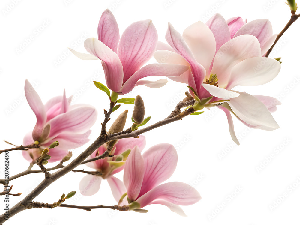 Obraz premium A photo featuring a branch of pink flowered magnolia