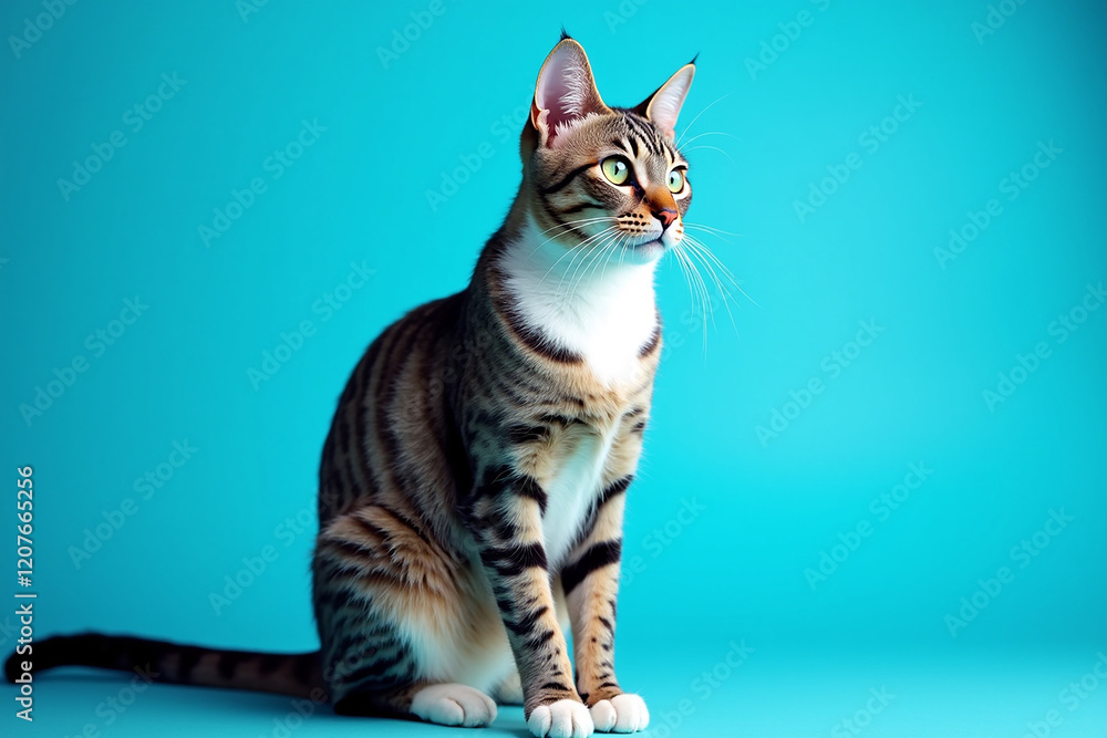 The Cat on a blue background The Cat on a blue background