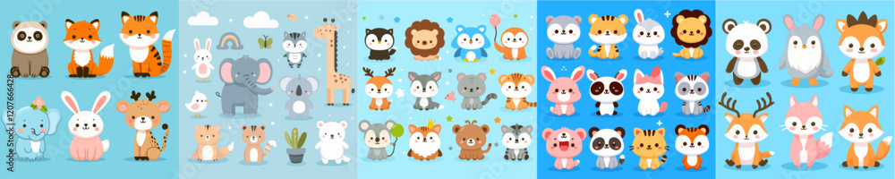 bundle of cute animals illustration bundle of cute animals illustration