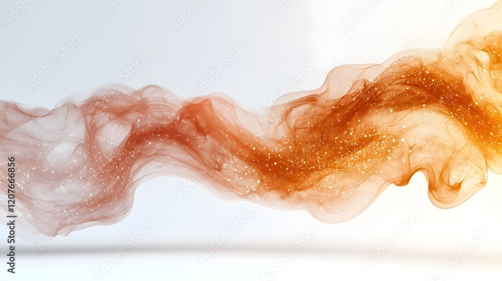 Obraz premium Warm flowing smoke with soft curving shapes gently drifting across a clean white background capturing a sense of grace warmth and elegance