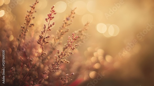 Warm-toned golden bokeh with faint red accents, sophisticated elegance, soft blur 