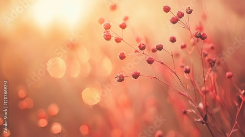 Warm-toned golden bokeh with faint red accents, sophisticated elegance, soft blur 
