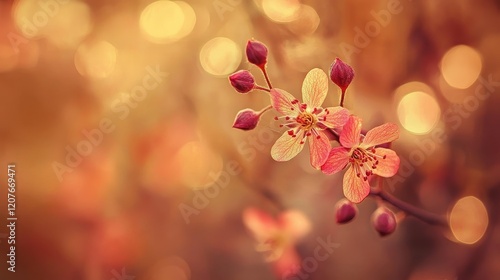 Warm-toned golden bokeh with faint red accents, sophisticated elegance, soft blur 