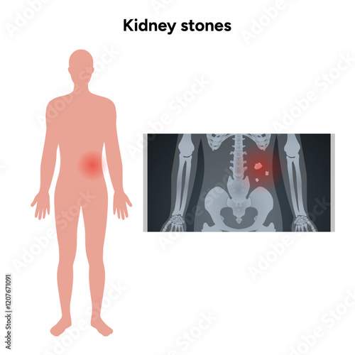 Human urine pain, diagnosis ureter, kidney stones in x ray. Urologist medical disease 