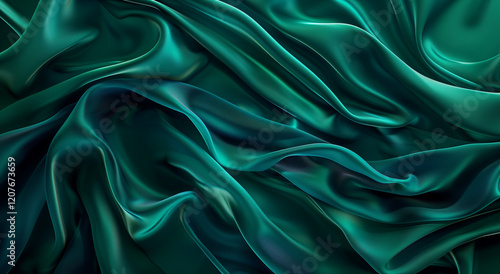 Wallpaper Mural Elegant Green and Blue Gradient Silk Satin Fabric with Smooth Texture Torontodigital.ca