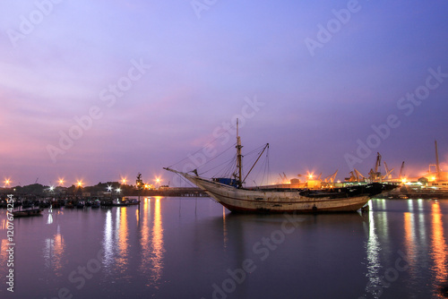 Kroman traditional port in Gresik, East Java, Indonesia