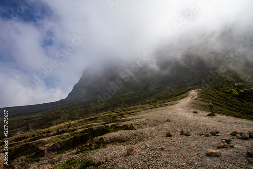 Dramatic cloudy sky over the mountain
