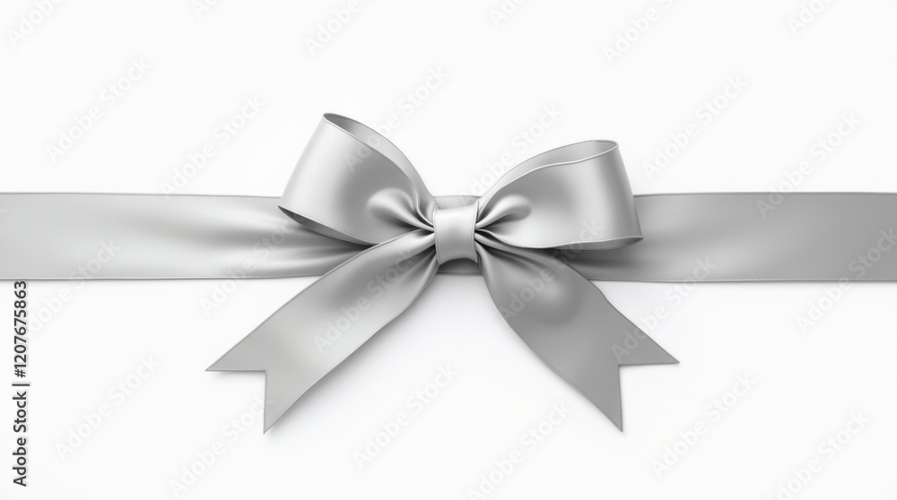 Elegant Silver Ribbon and Bow Decoration Elegant Silver Ribbon and Bow Decoration