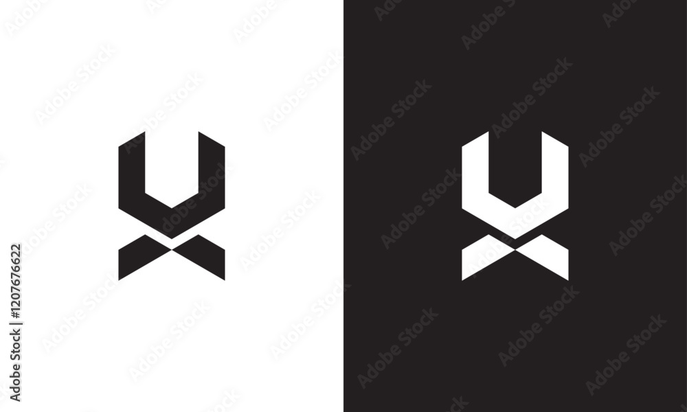 Obraz premium UX logo, monogram unique logo, black and white logo, premium elegant logo Vector